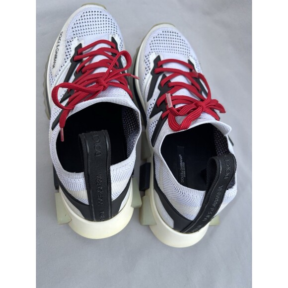 Dolce & Gabbana Low-Top Knit Sneakers White/Black/Red Lace-Up Breathable CS1822 main image 13